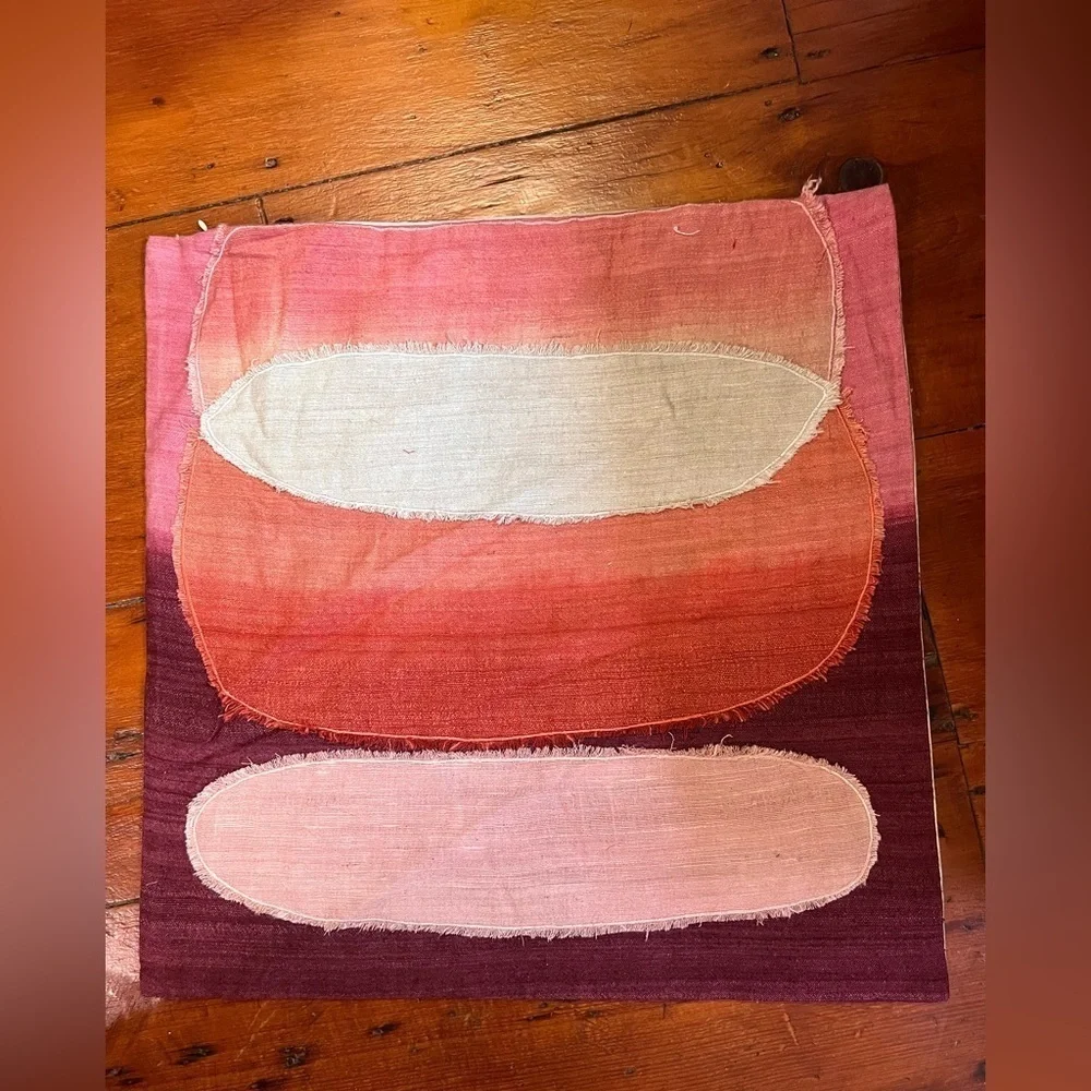 Williams Sonoma oxblood red pink silk pillow cover 20x20 NWOT geometric circle